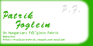 patrik foglein business card